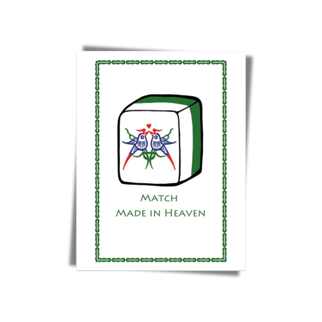 GREETING CARD: Match Made in Heaven - Mahjong Sparrow Pair
