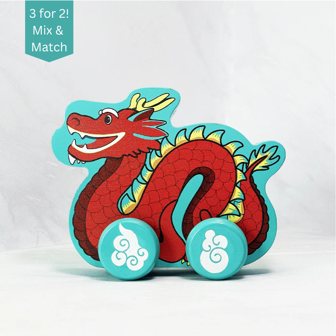 WOODEN PUSH-ALONG TOY: Dragon