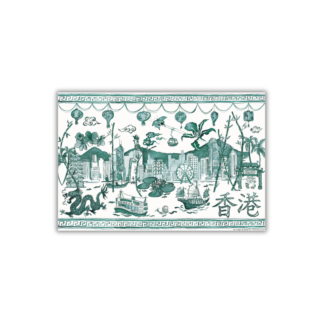 GINGER JAR LAMP CO. POSTCARD: Homage to Hong Kong (3 colours)