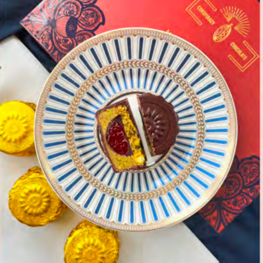 PRE-ORDER MID-AUTUMN MOONCAKES: Chocolate Pistachio & Raspberry