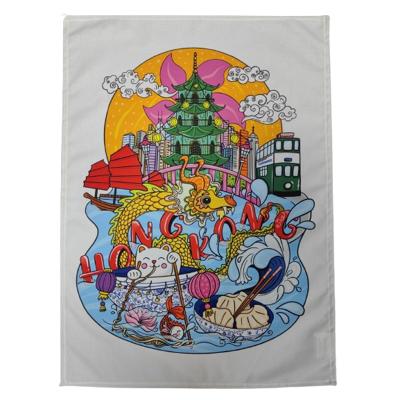 TEA TOWEL - Hong Kong Dragon