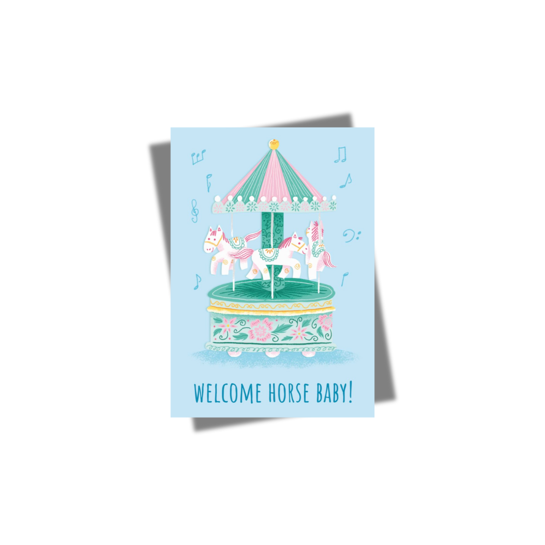 GREETING CARD: Welcome Horse Baby