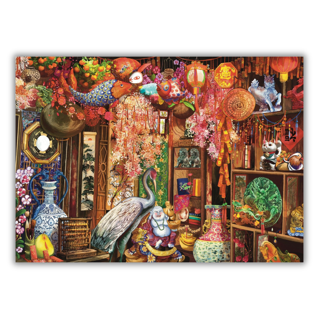 LUXURY DOUBLE-SIDED 1000pc PUZZLE: Symbols of Good Fortune