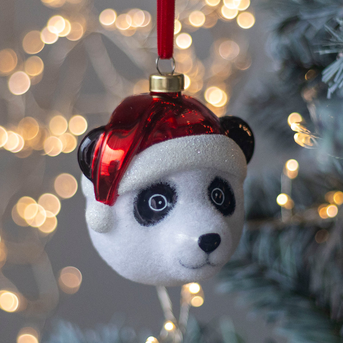 GLASS DECORATION: Festive Panda