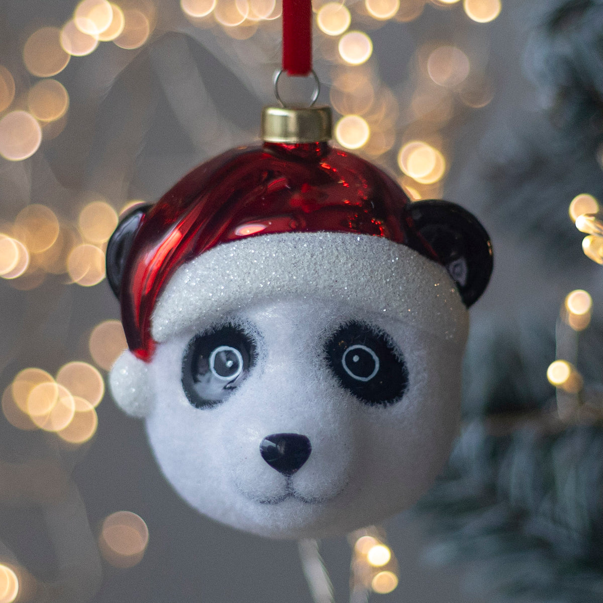 GLASS DECORATION: Festive Panda