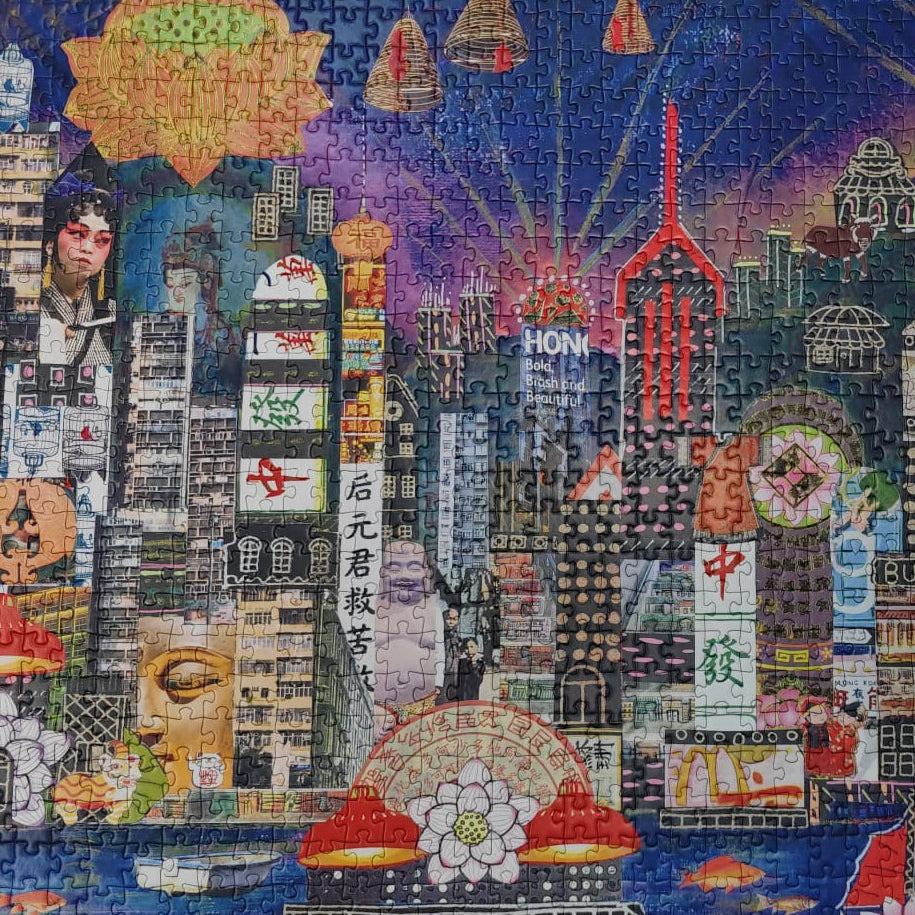 LUXURY DOUBLE-SIDED 1000pc PUZZLE: Unforgettable Hong Kong