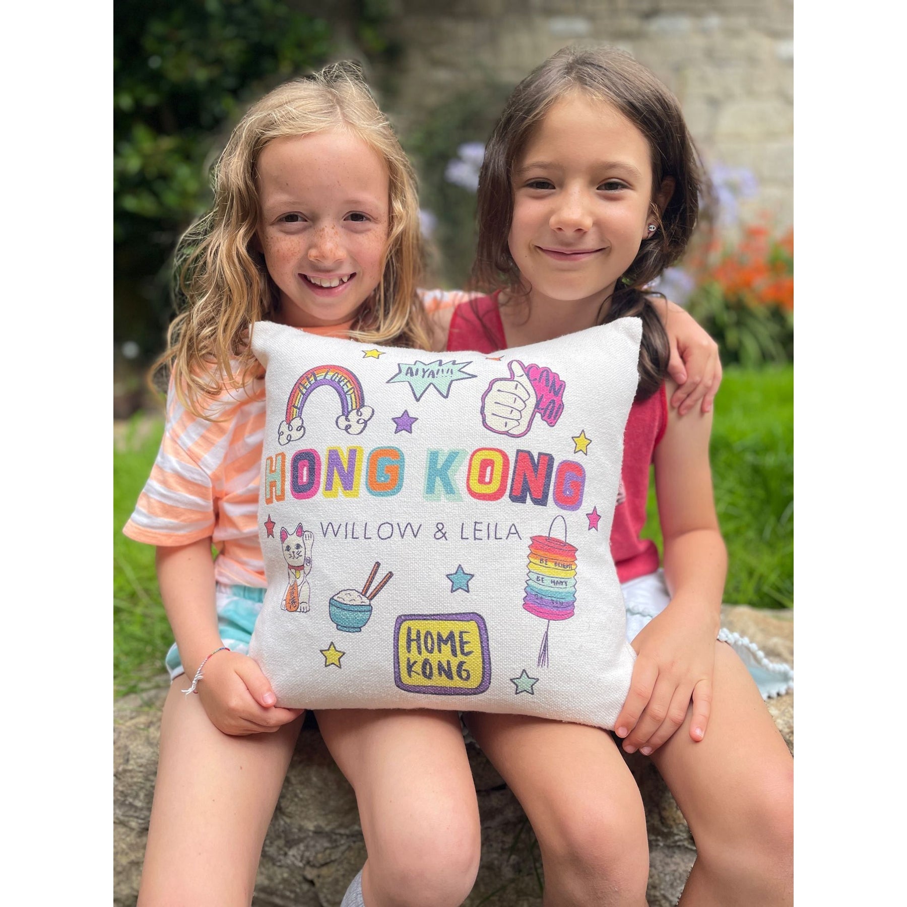 PERSONALISED Friendship Cushion: Rainbow