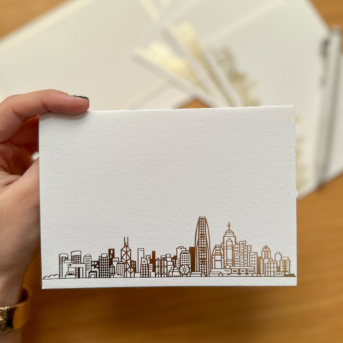 LUXE BOXED NOTECARDS - Hong Kong Skyline (set of 8)