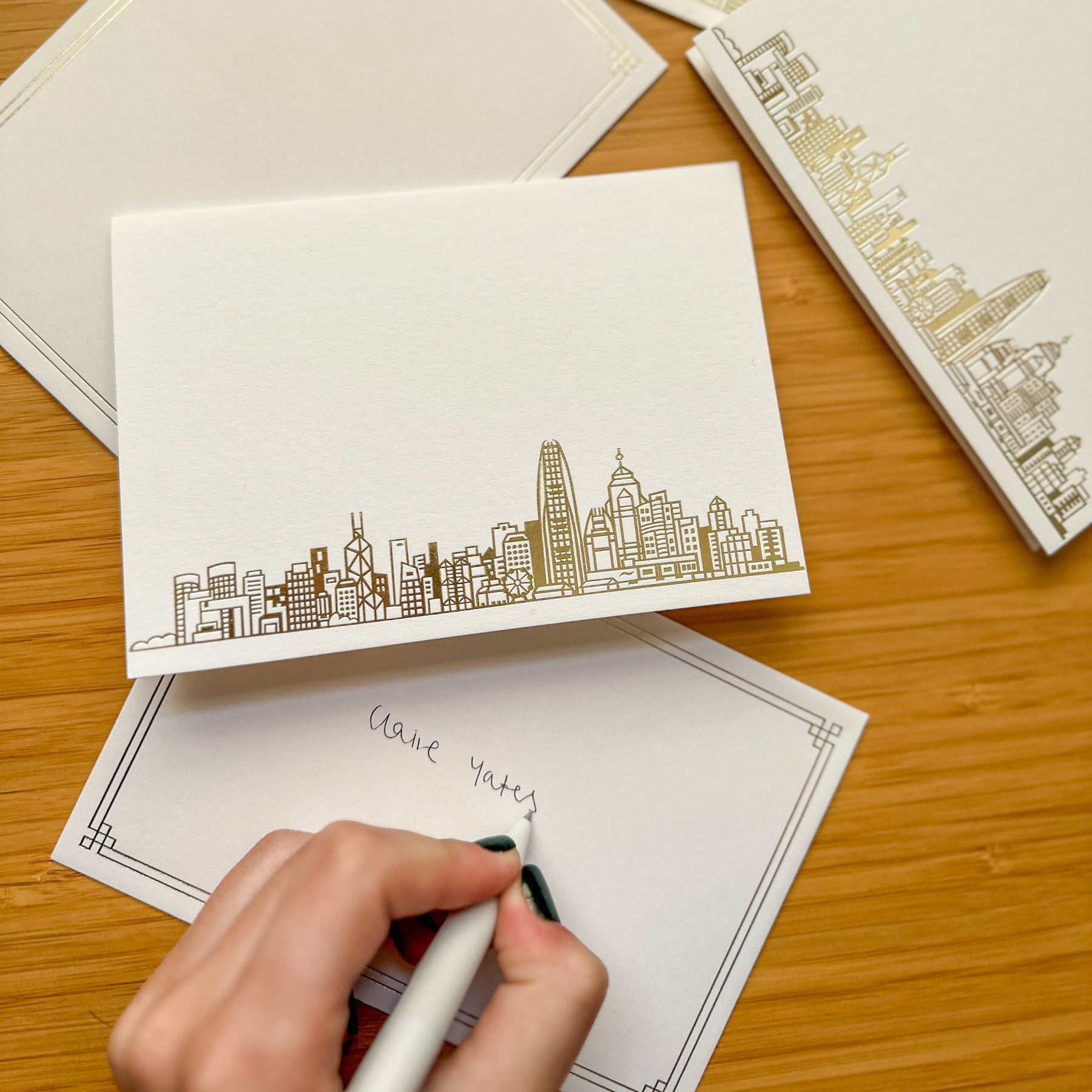 LUXE BOXED NOTECARDS - Hong Kong Skyline (set of 8)