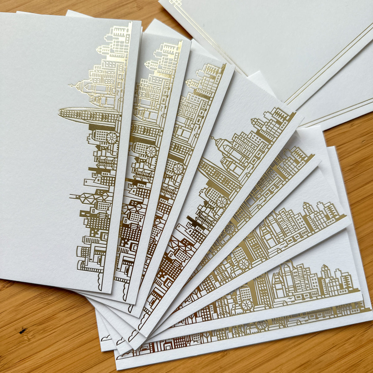 LUXE BOXED NOTECARDS - Hong Kong Skyline (set of 8)