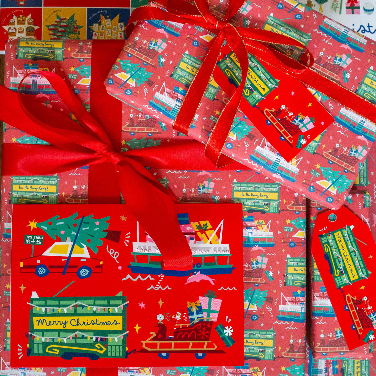 CHARITY CHRISTMAS CARD: Festive Hong Kong Transport (10 pack)