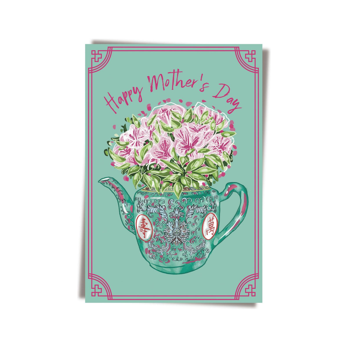 GREETING CARD: Mother's Day Floral Teapot