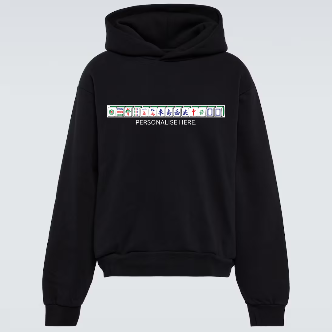 PERSONALISED HOODIE: Mahjong Design (2 colours)