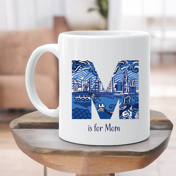 PERSONALISED MUG: Chinoiserie Alphabet /Numbers (A-Z)