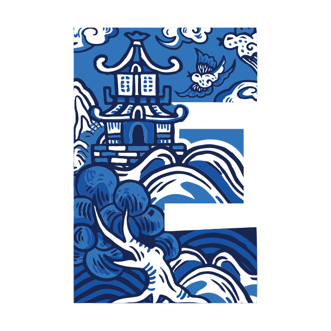 PERSONALISED PRINT: Classic Chinoiserie Style Name / Number