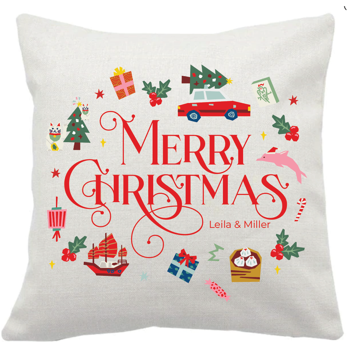 PERSONALISED CUSHION: Festive Medley