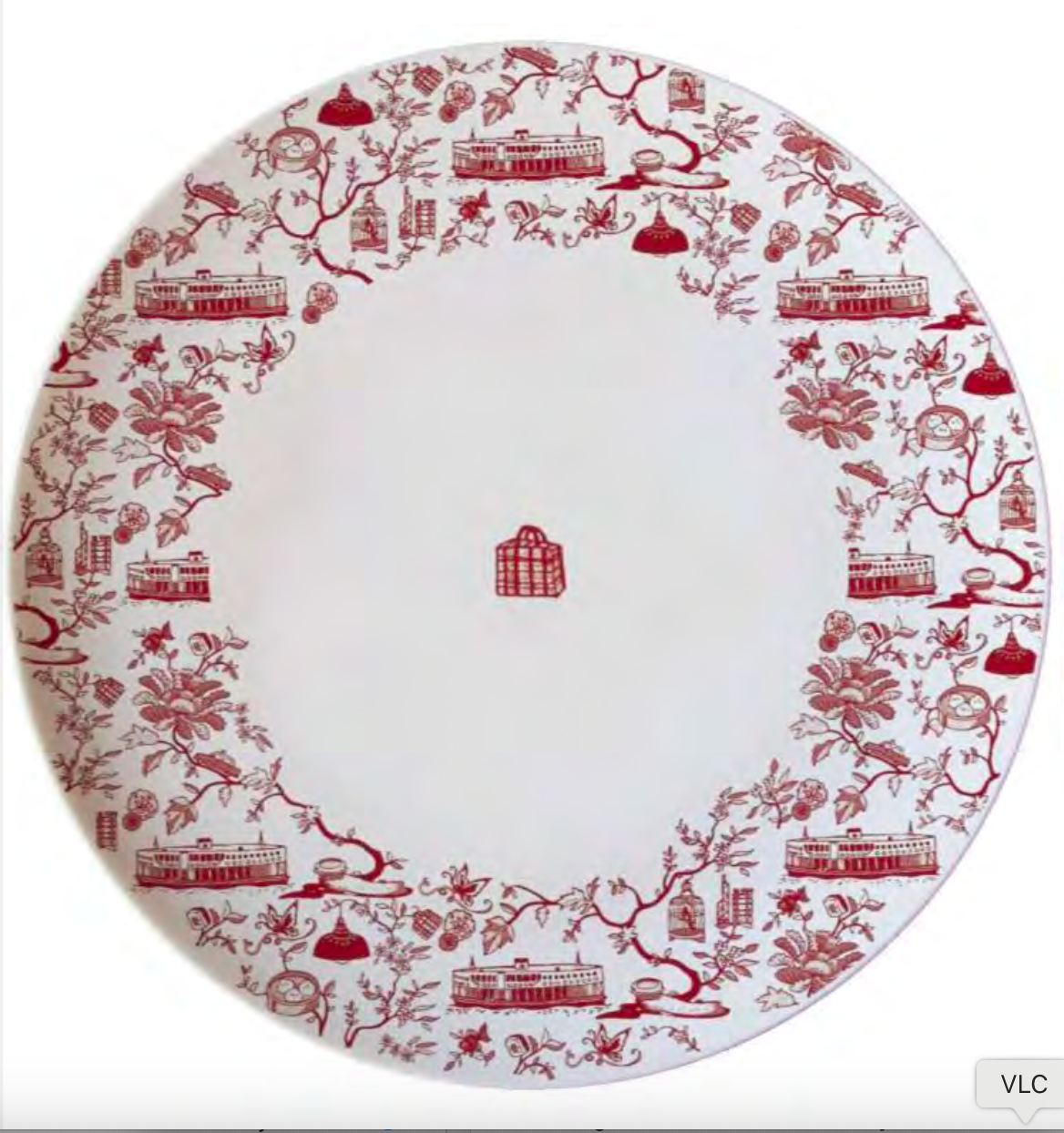 CERAMIC PLATE: Set of 6 HK Toile 10.5" Dinner Plate