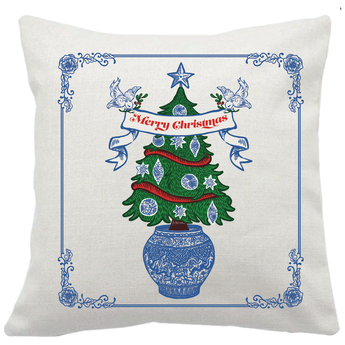 CUSHION: Christmas Ginger Jar Tree
