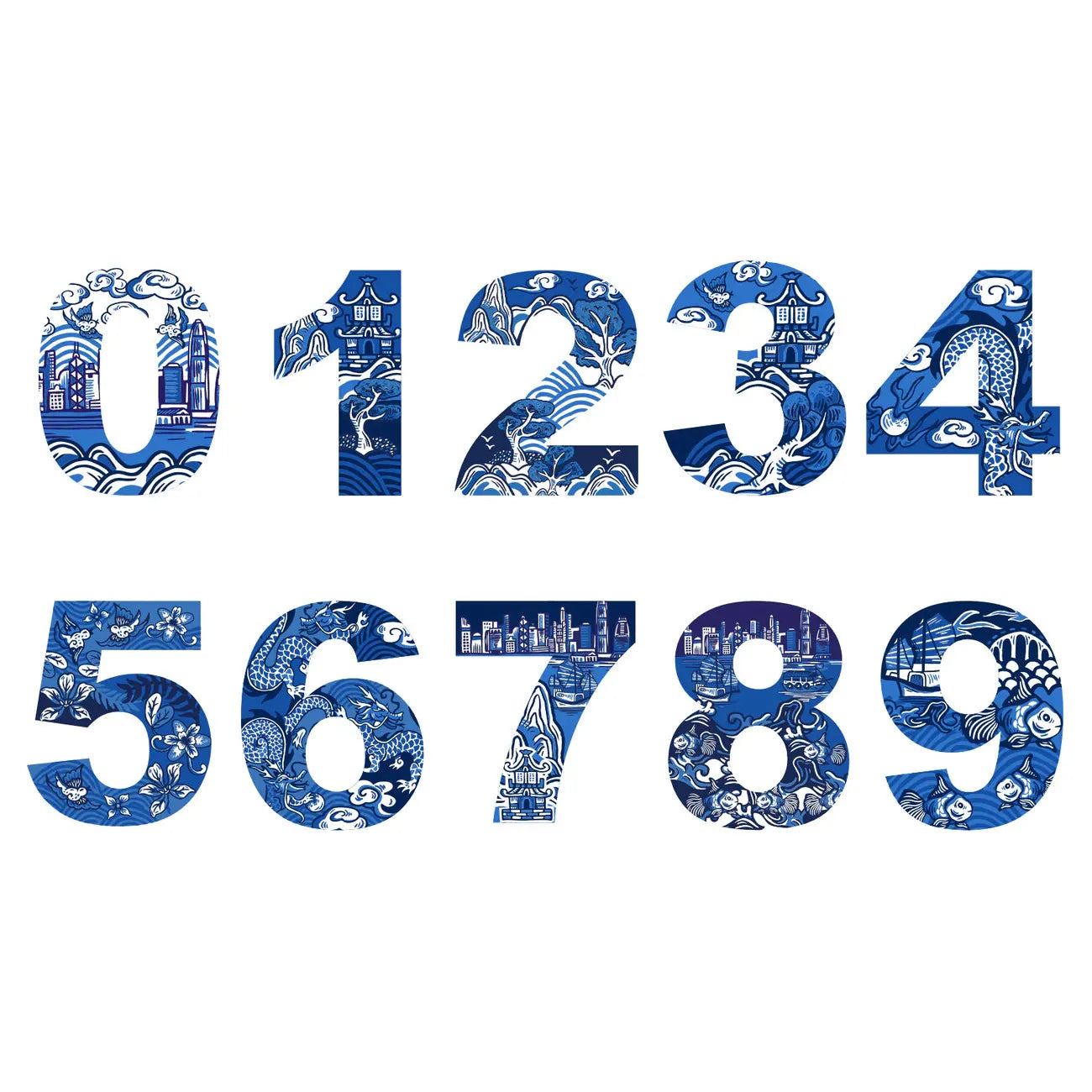 CERAMIC MUG: Chinoiserie Numbers