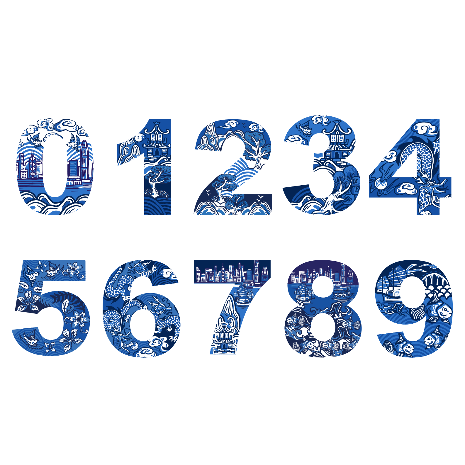 PERSONALISED PRINT: Classic Chinoiserie Style Name / Number