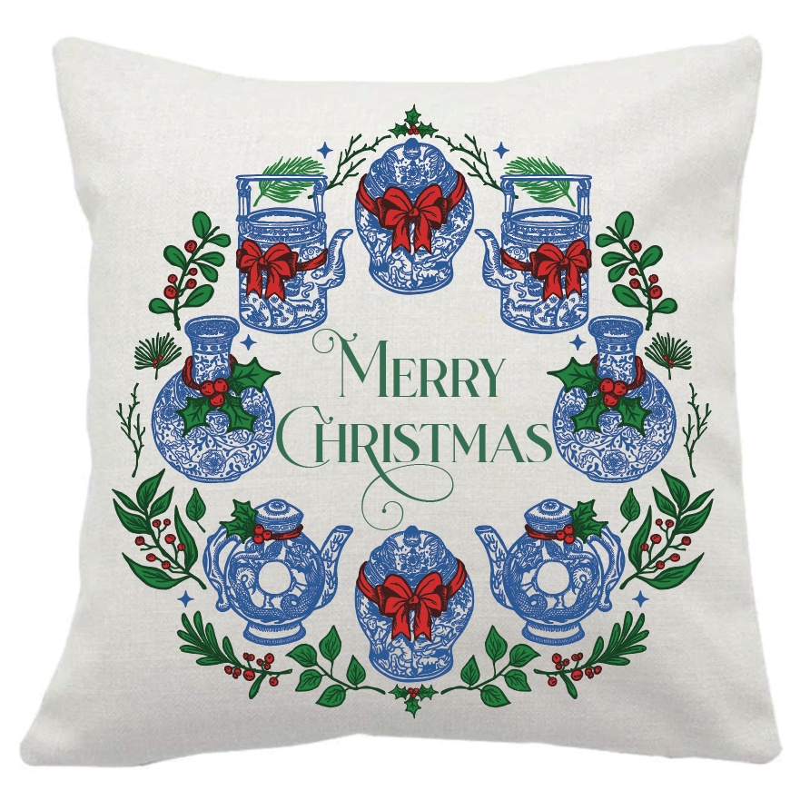 CUSHION Festive Hong Kong Wreath
