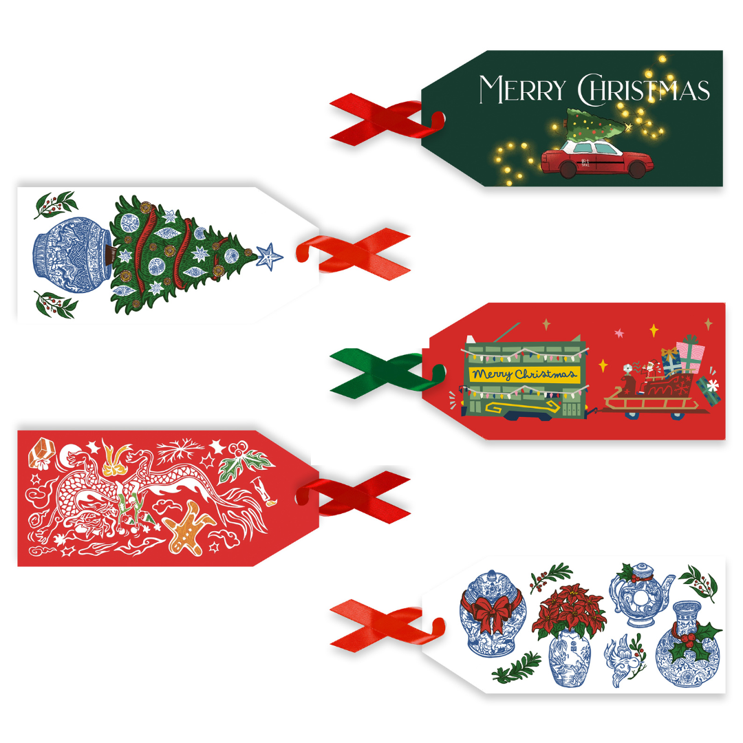 CHARITY CHRISTMAS GIFT TAG: Festive Teapots