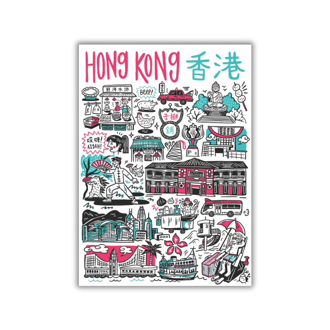 LRP POSTCARD: Hong Kong Doodle