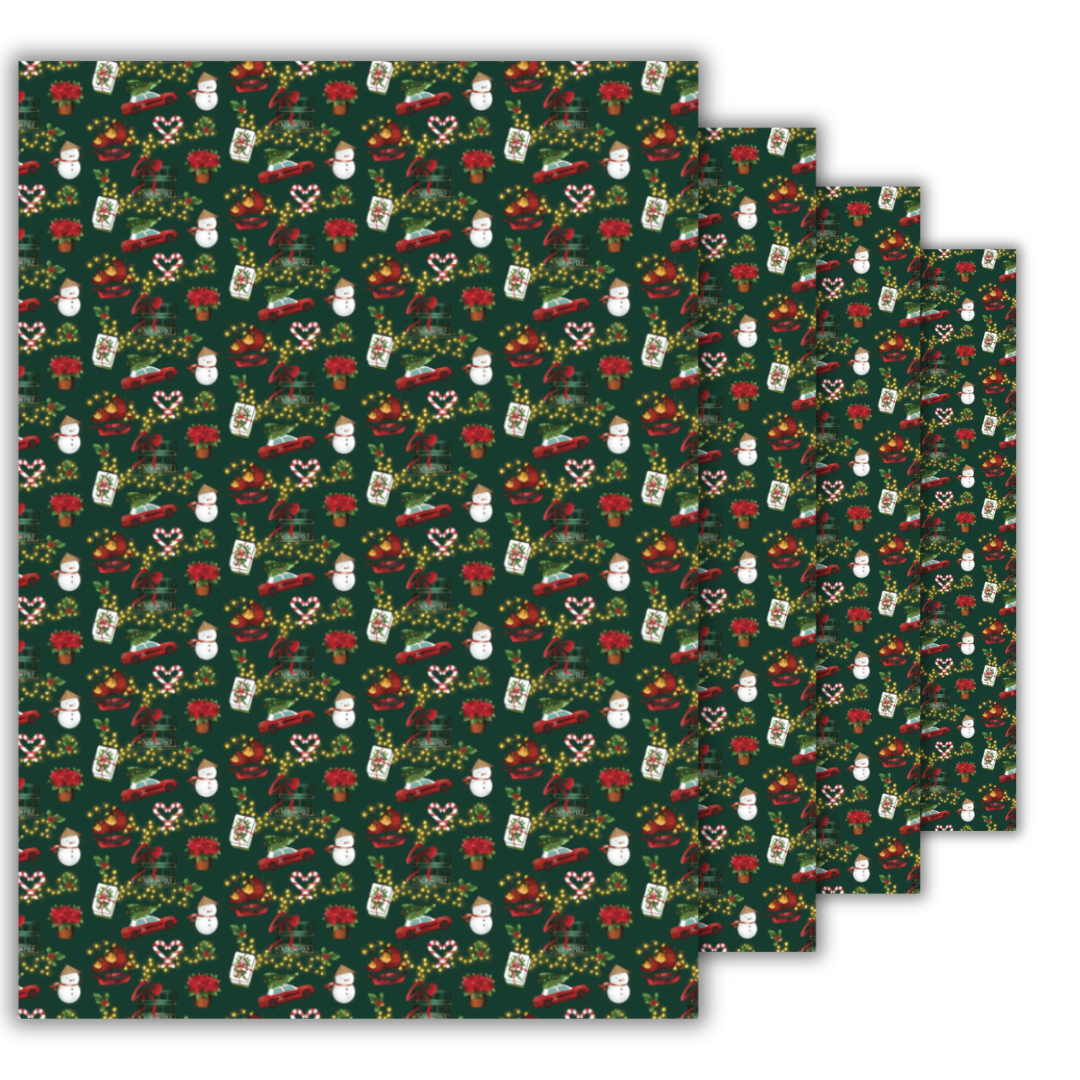 CHRISTMAS GIFT WRAP & TAGS: Festive Hong Kong Icons (10 sheets + 20 tags)