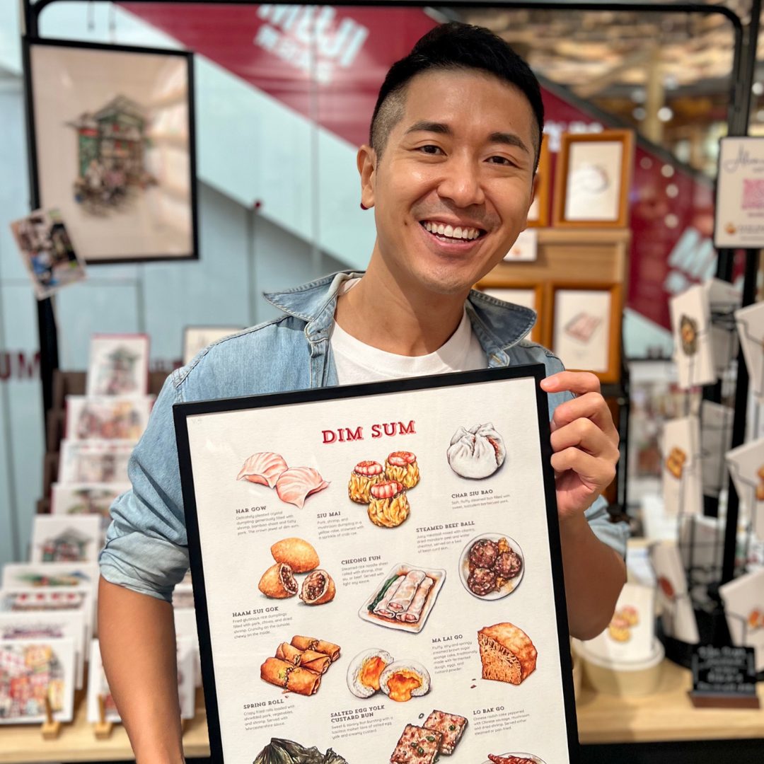 Alvin c.k. Lam Print: Dim Sum Illustrated Guide