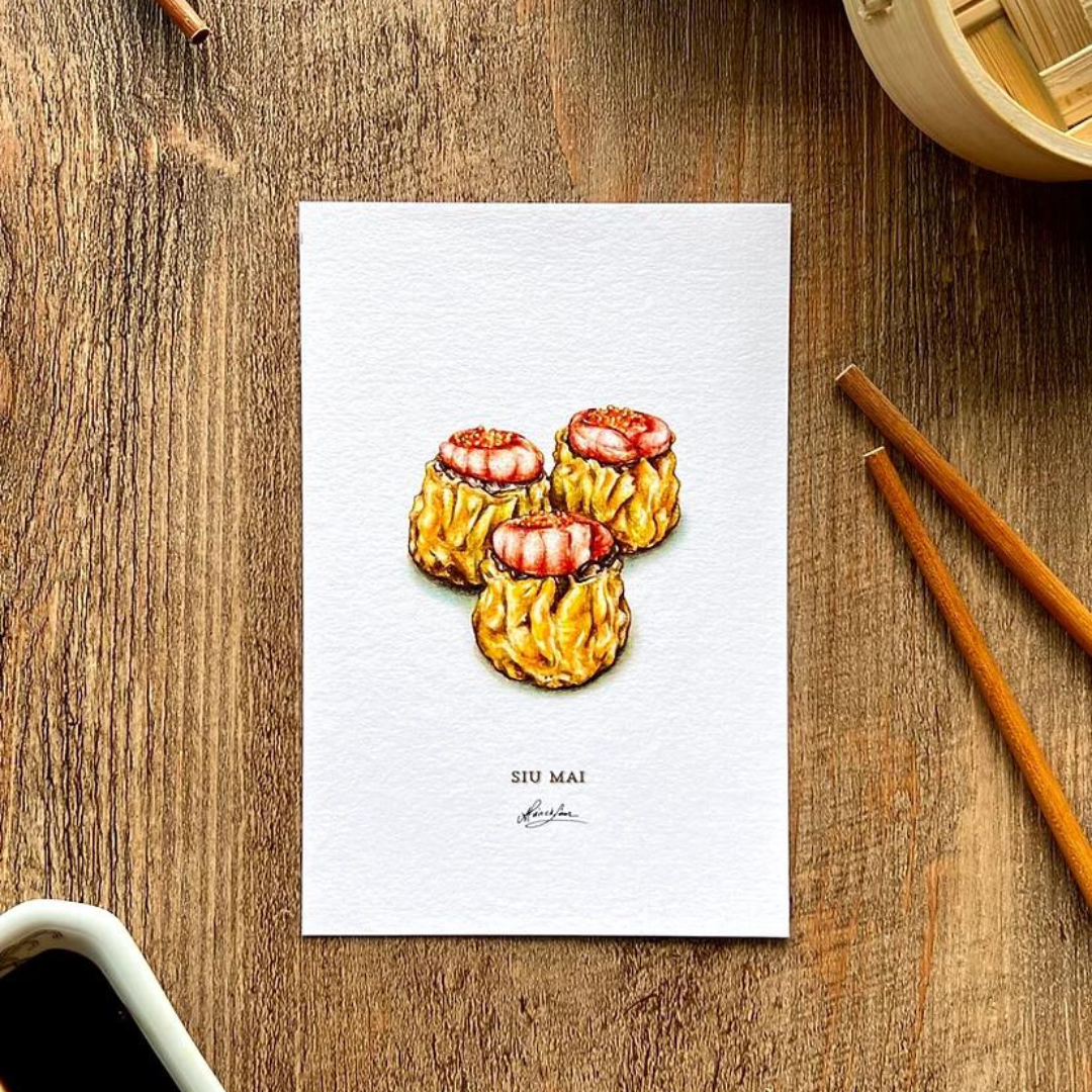 ALVIN C.K. LAM POSTCARD SET: Set of 12- Dim Sum Watercolour