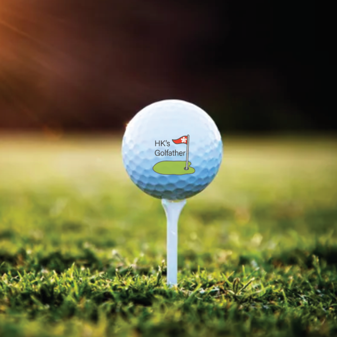 HK's GOLFATHER GOLF BALLS: Set of Three + Greeting Card