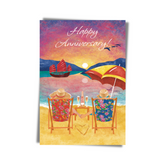 GREETING CARD:  Happy Anniversary - Beach Couple