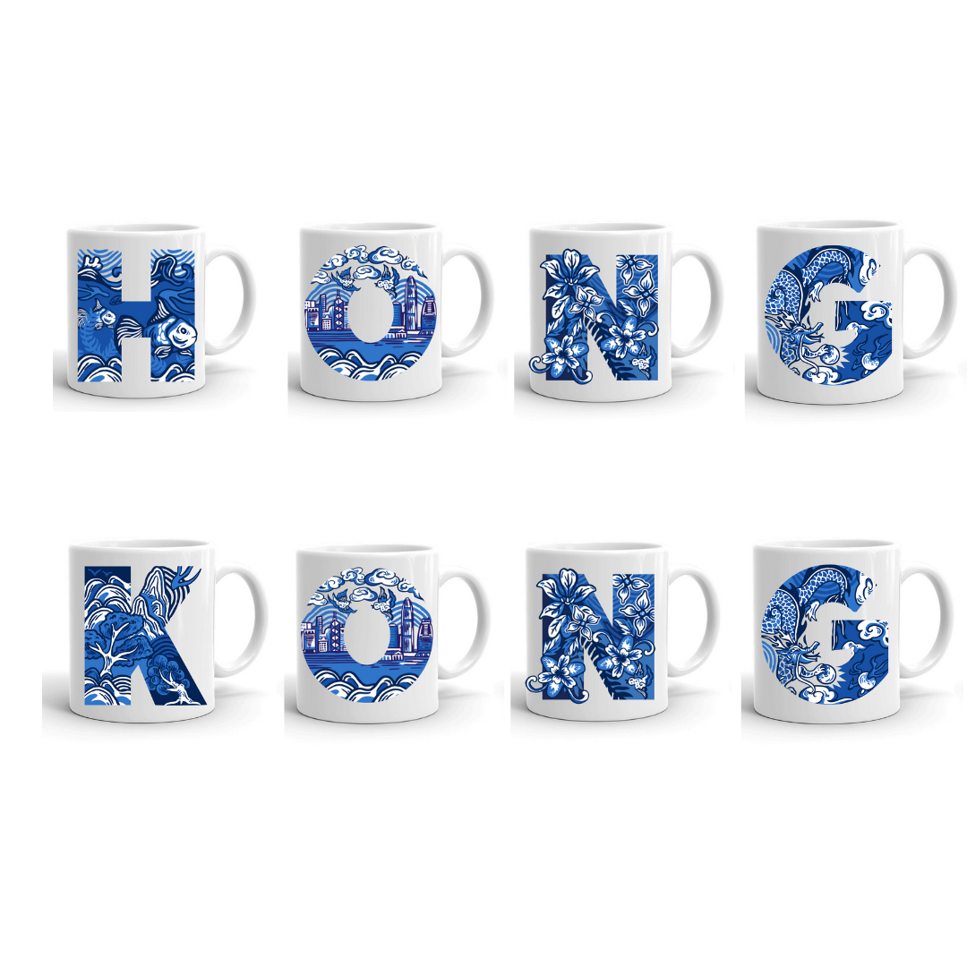 CERAMIC MUG: CHINOISERIE ALPHABET (A-Z)