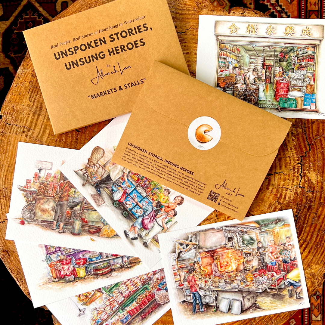 POSTCARD SET: Set of 6 - Markets and Stalls