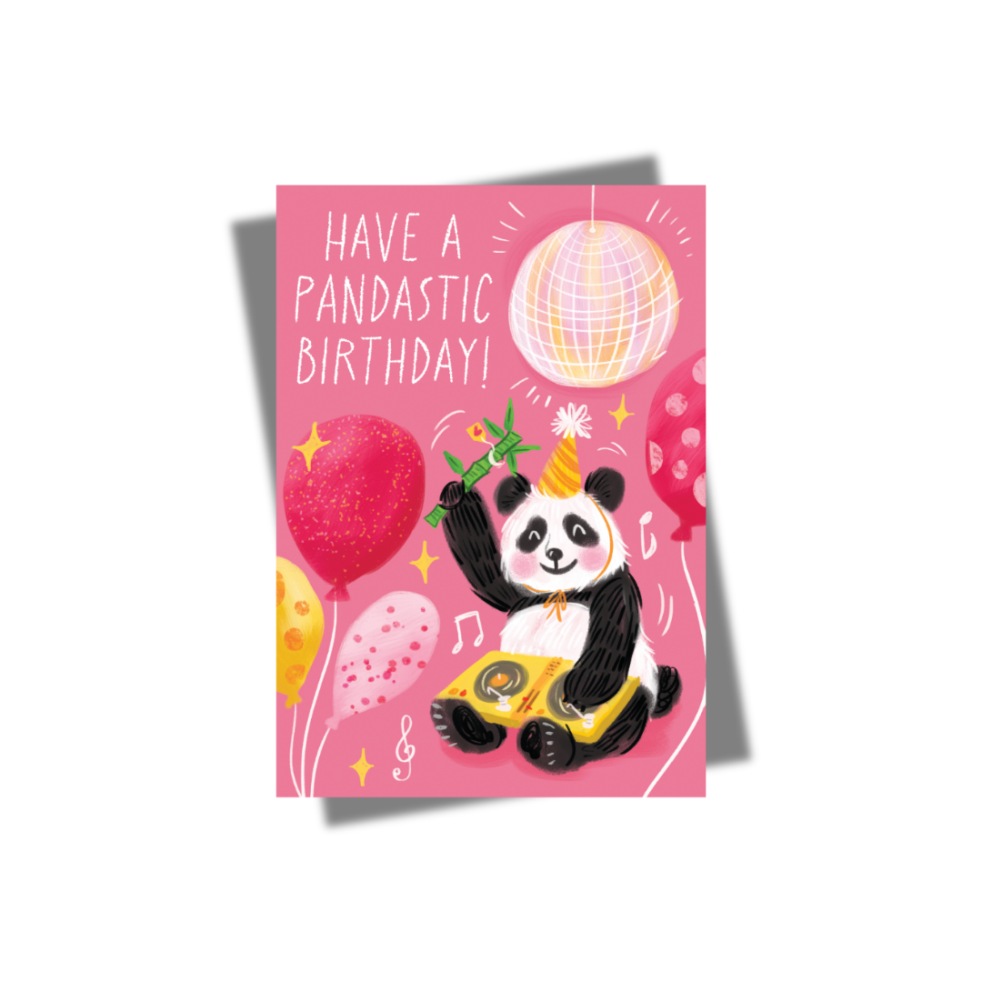 GREETING CARD: Pandastic Birthday! (2 colours)