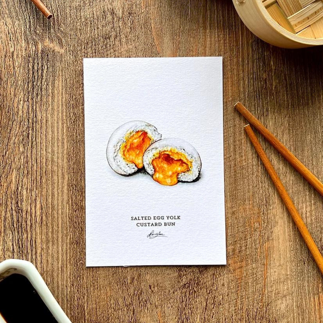 ALVIN C.K. LAM POSTCARD SET: Set of 12- Dim Sum Watercolour