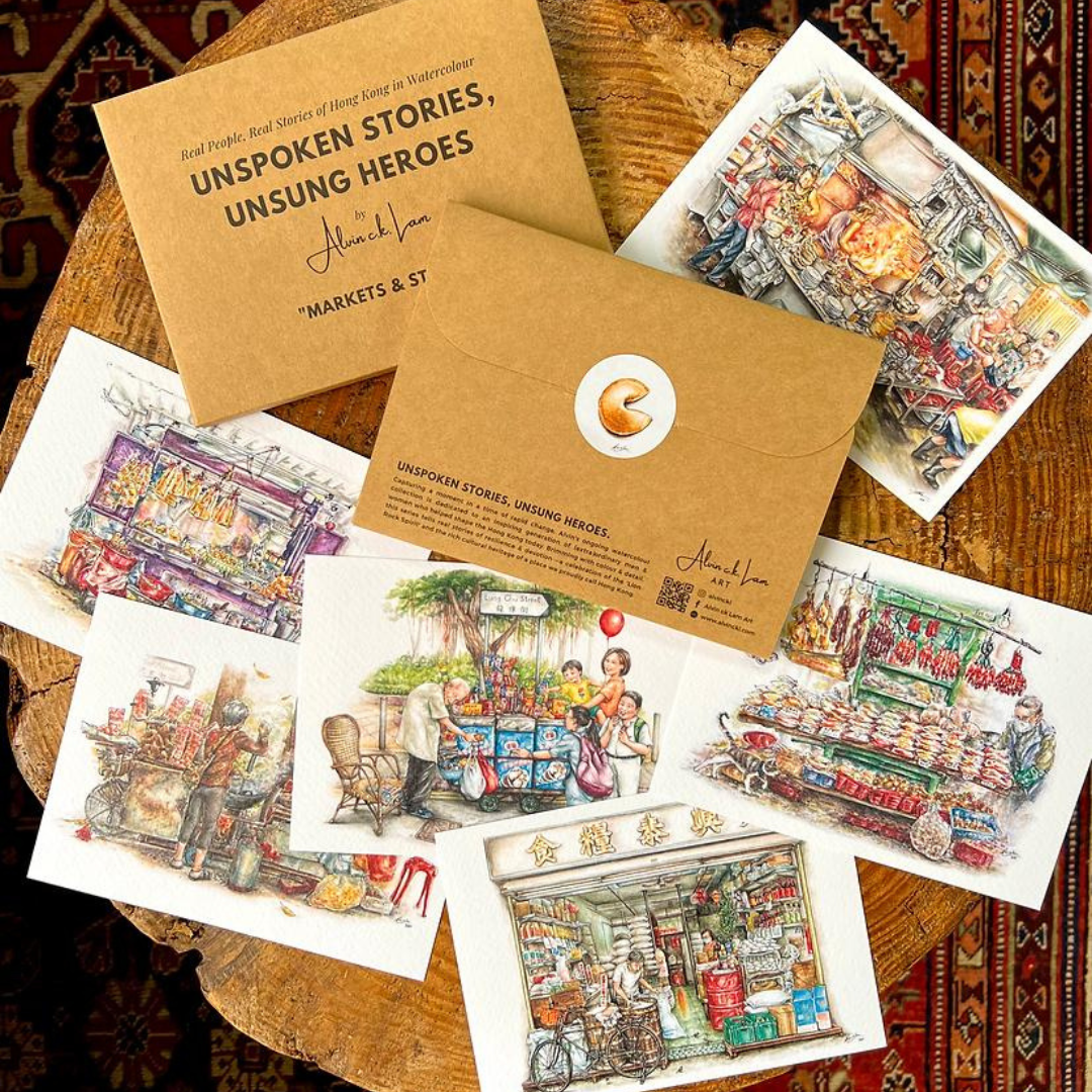 POSTCARD SET: Set of 6 - Markets and Stalls