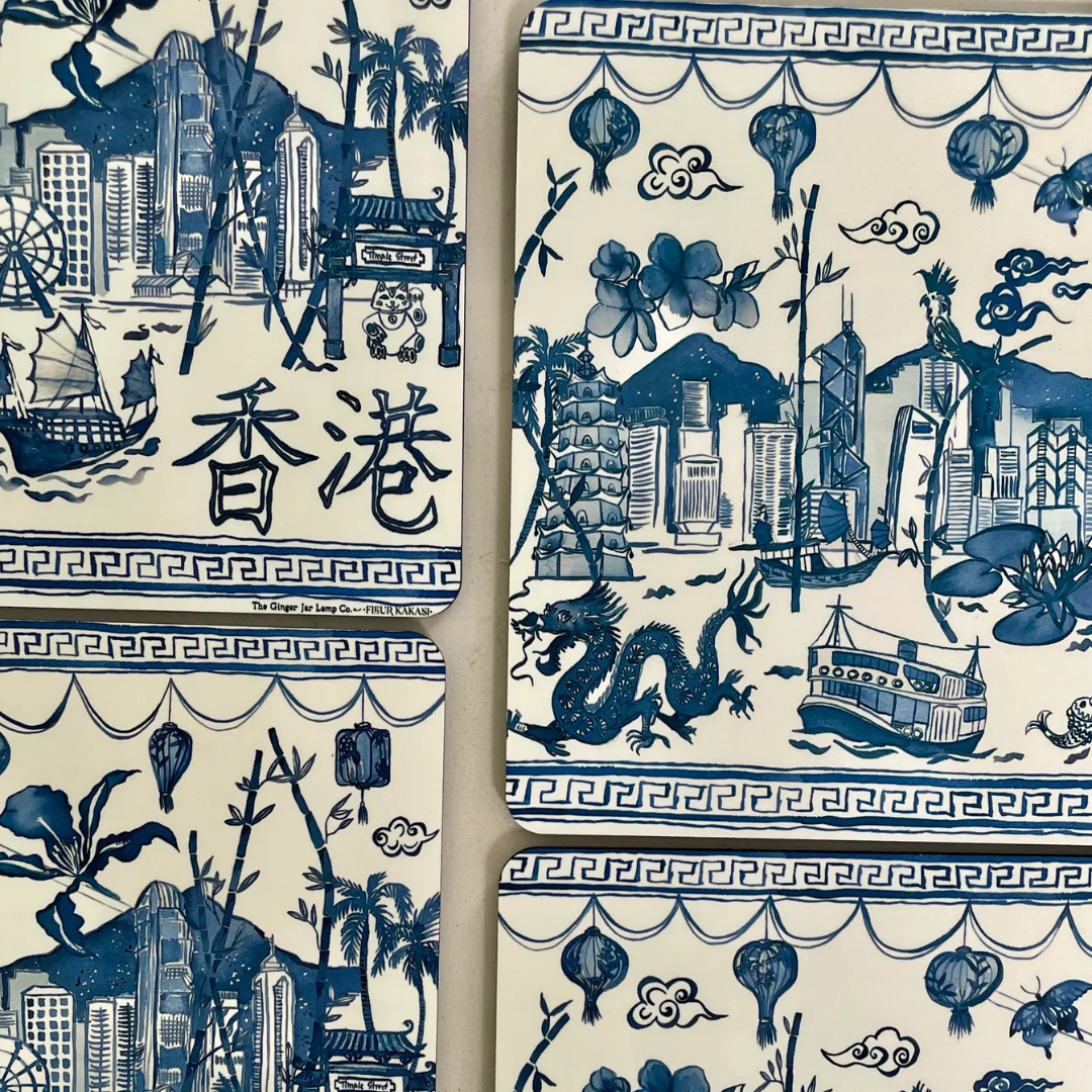 4 PC PLACEMAT SET: Hong Kong Homage