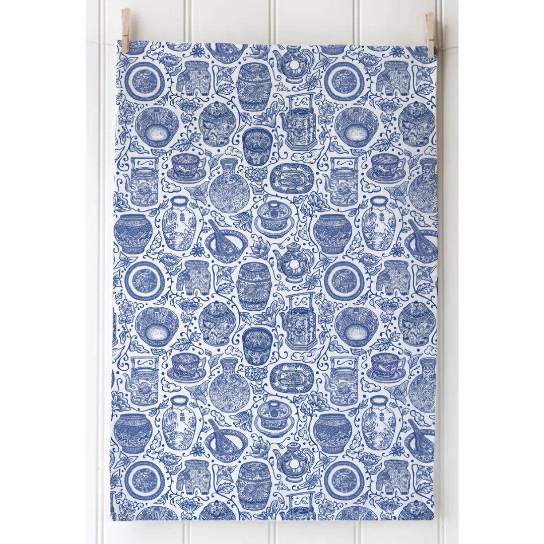 TEA TOWEL - Blue & White