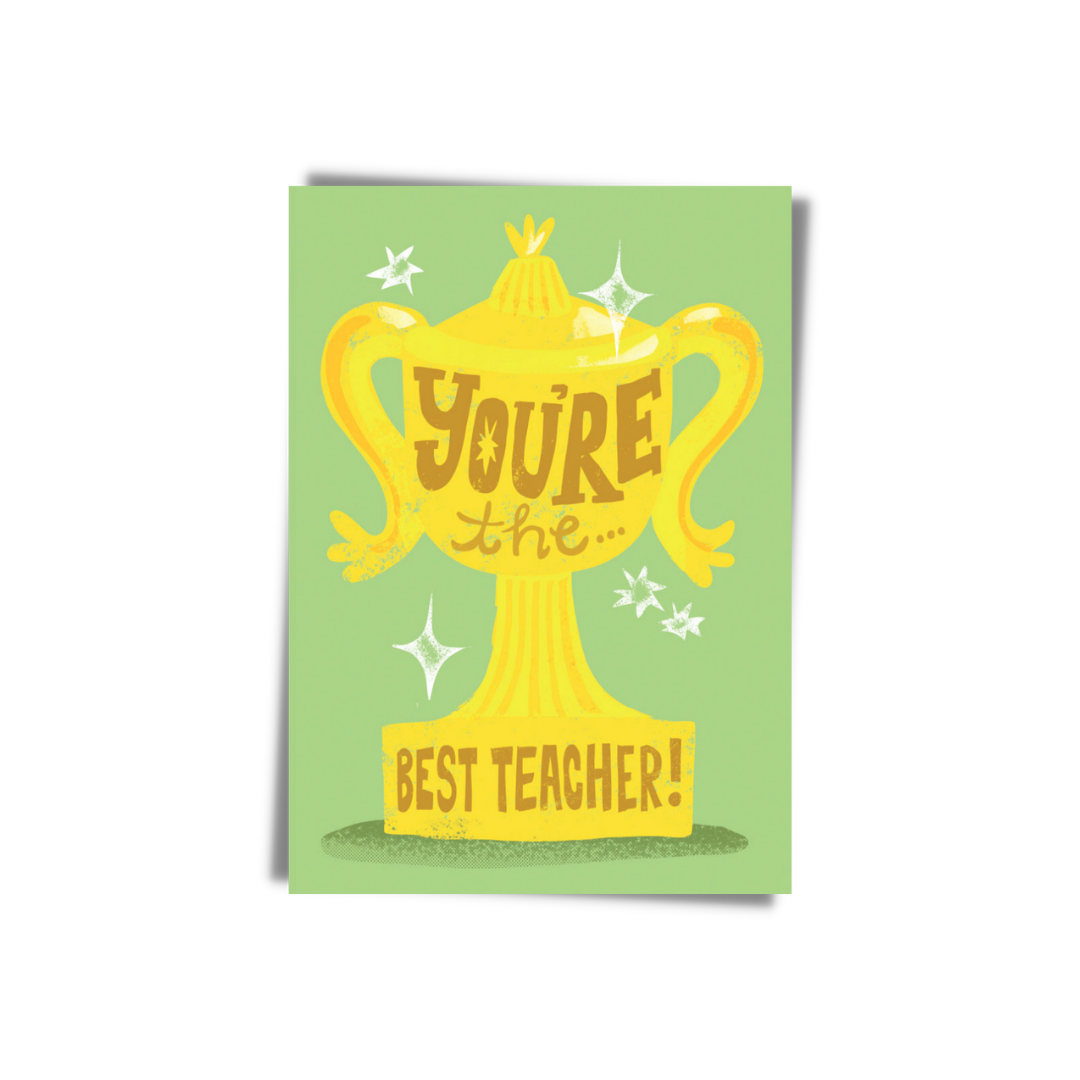 GREETING CARD: Trophy- Best Teacher