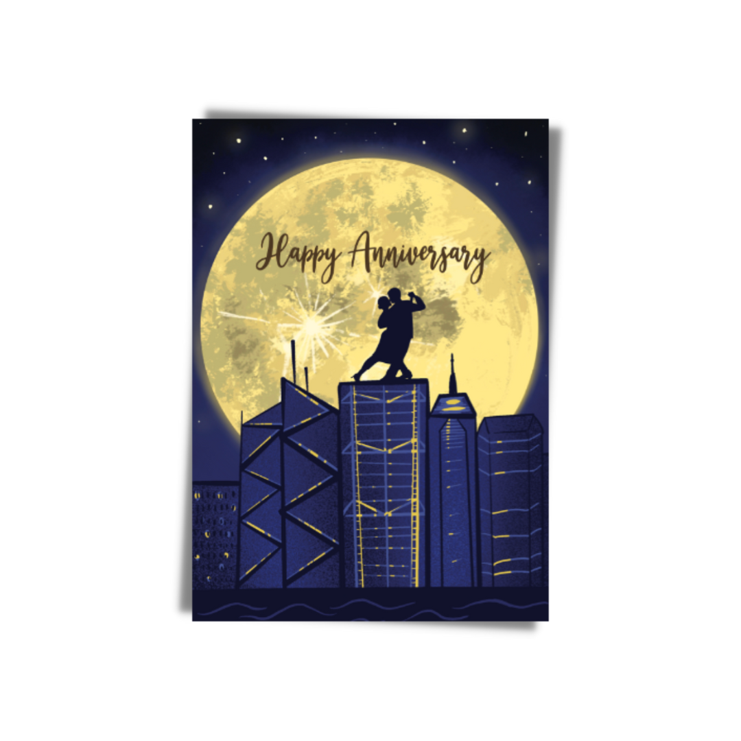 GREETING CARD: Anniversary- Full Moon