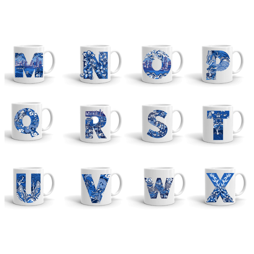 CERAMIC MUG: CHINOISERIE ALPHABET (A-Z)