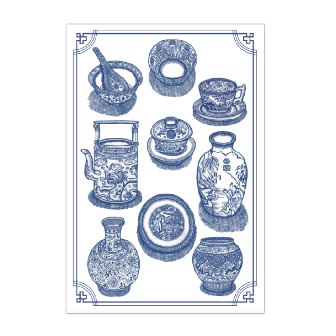 TEA TOWEL - Blue China