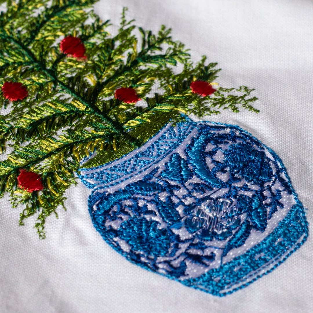 100% COTTON NAPKIN 4PC SET: Christmas Chinoiserie