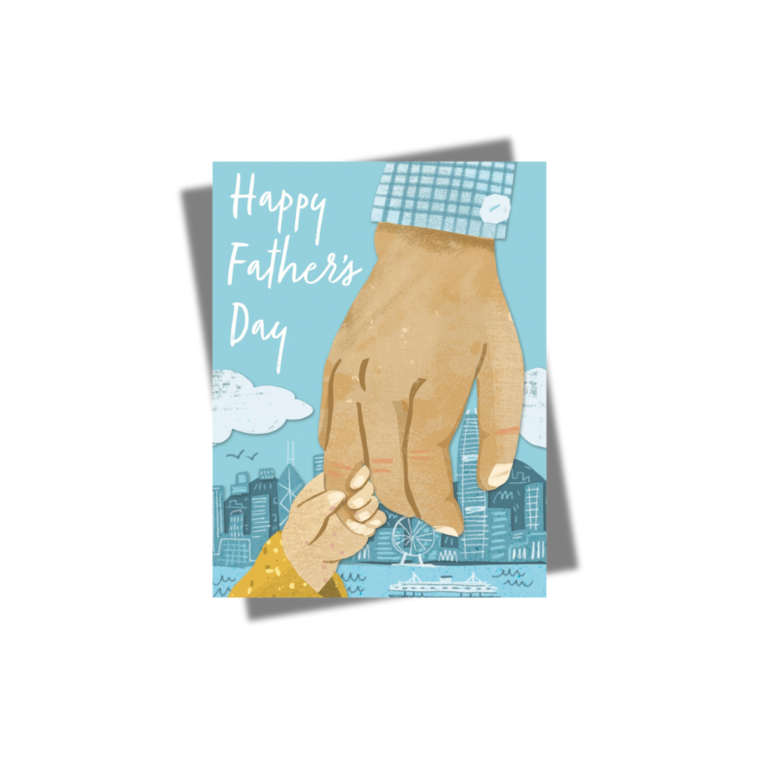 GREETING CARD: Happy Father's Day- Holding Hands