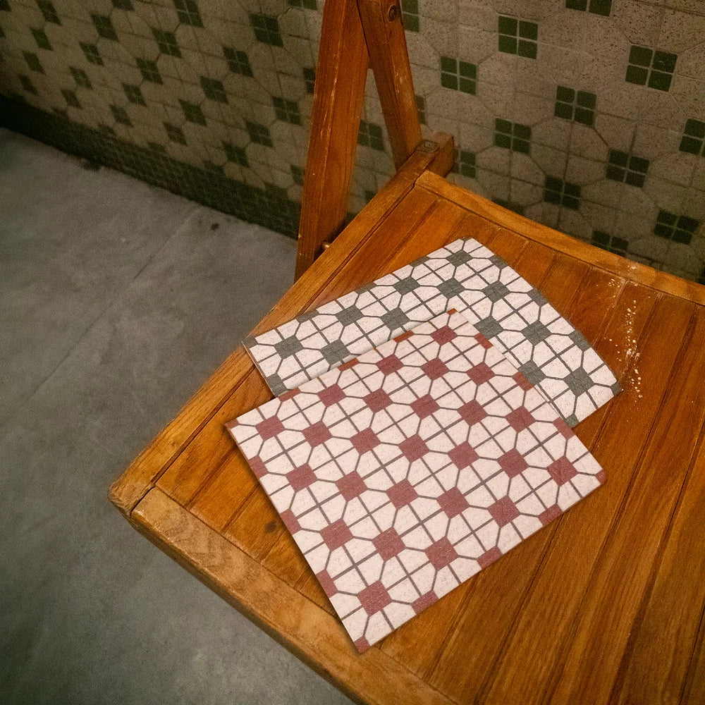 ECO-FRIENDLY SPONGE CLOTH: Dai Cha Fan Mosaic Tile (2 colours)