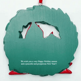 PERSONALISED HANGING DECORATION: Christmas Wreath (Front and Back)