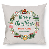 PERSONALISED Cushion: Christmas Wreath