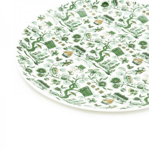 CERAMIC PLATE: Set of 4 HK Toile 10.5" Dinner Plate (3 colours)