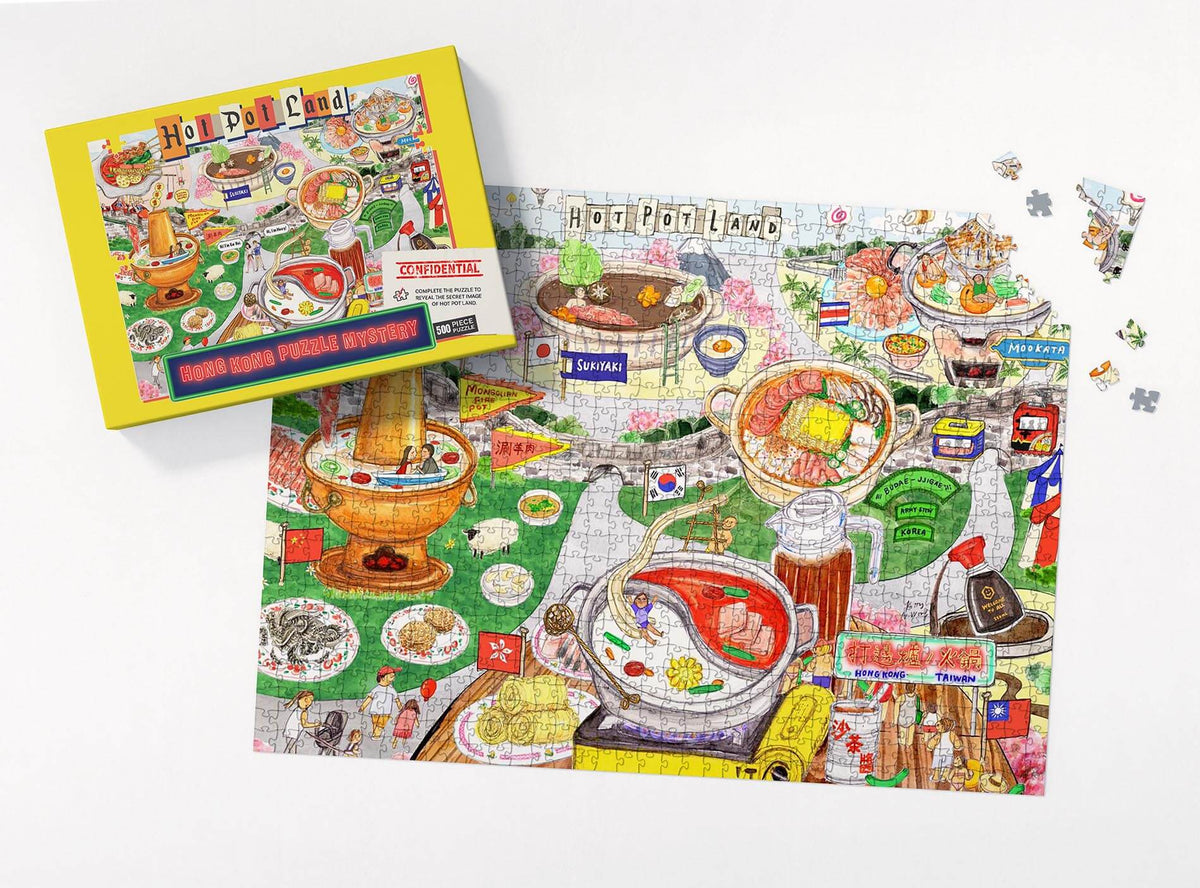 PUZZLE: Hong Kong 500pc Puzzle Mystery- Hot Pot Land